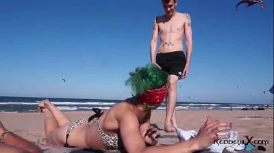 Punk slut fucked on beach