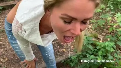 Blowjob and forest fucking