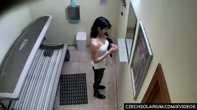 Voyeur teen lady rubbing pussy