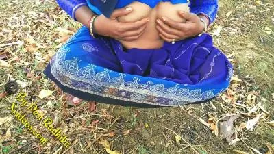 Indian village lady with natural hairy pussy outdoor sex