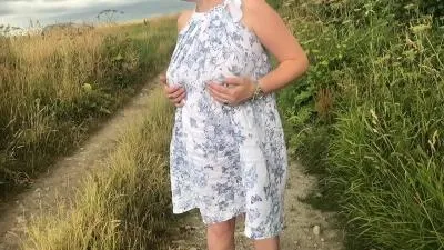 Wife playing outdoors