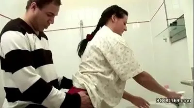 German step-son seduces mom in bathroom
