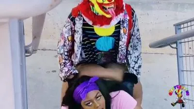 Juicy tees fucked by gibby the clown during rush hour
